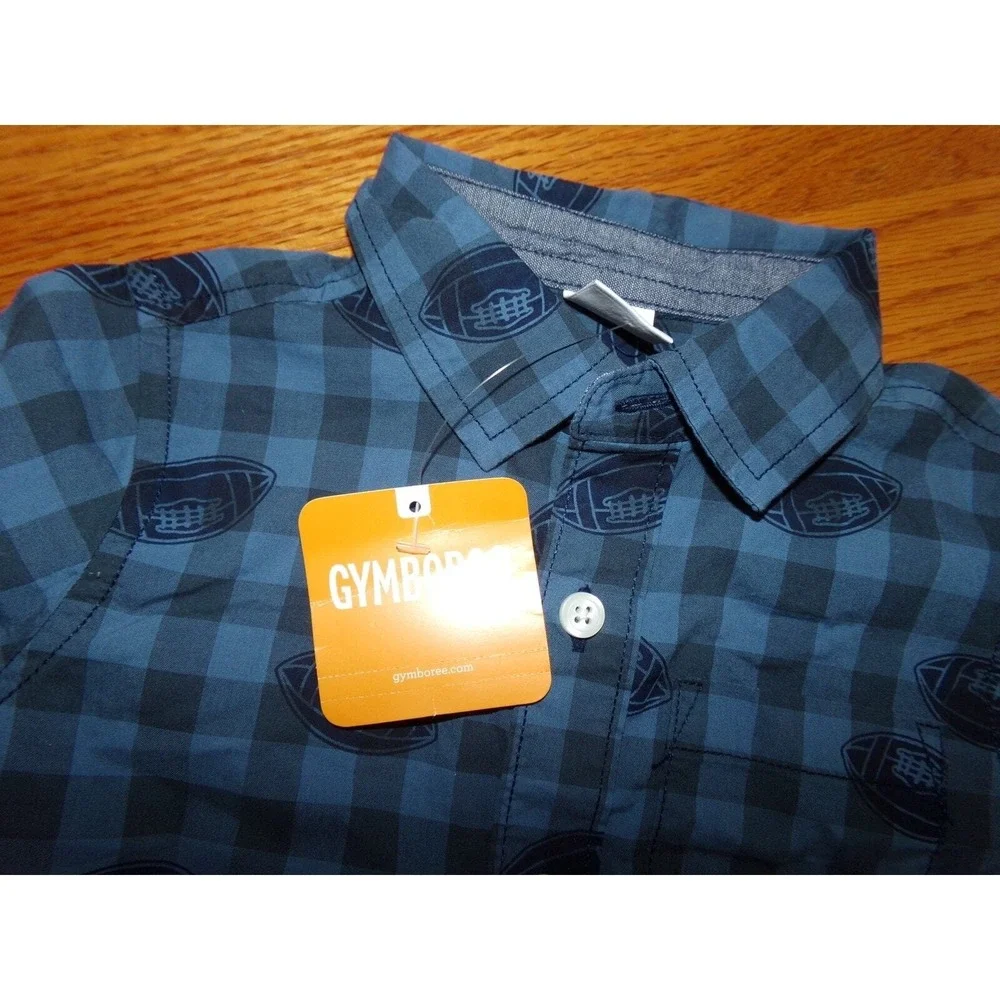 Gymboree all over football print 100% cotton shirt 18-24 months NWT $29.95